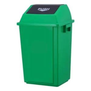 Basurero plástico tapa push 60 litros verde