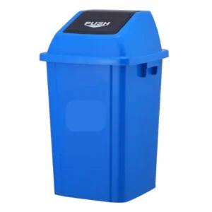 Basurero plastico tapa push 60 litros azul