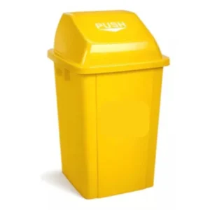 Basurero plastico tapa push 60 litros amarillo