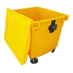 Contenedor de basura plástico 1100 litros Amarillo - Industrial Partner